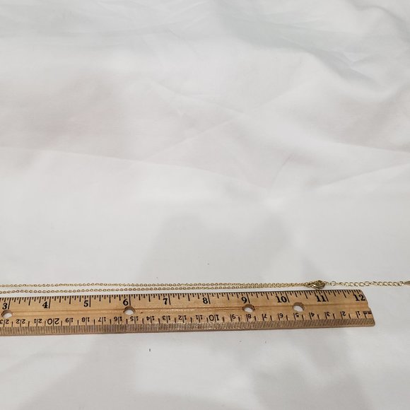 Multi-color cubic zirconia pendant 20 in plus adjustable in goldtone/Brass - Picture 4 of 4